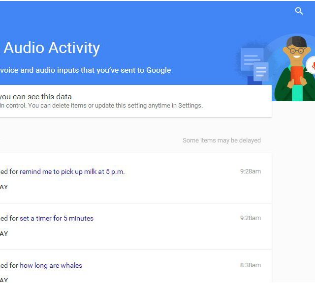 Google Now Voice History