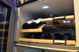 Inside Liebherr's wine fridge.