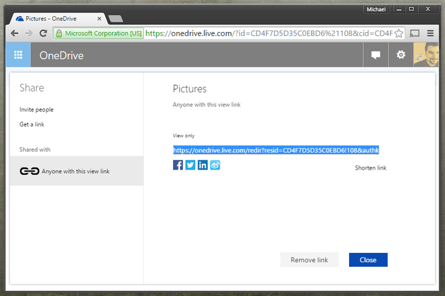 onedrive disable link