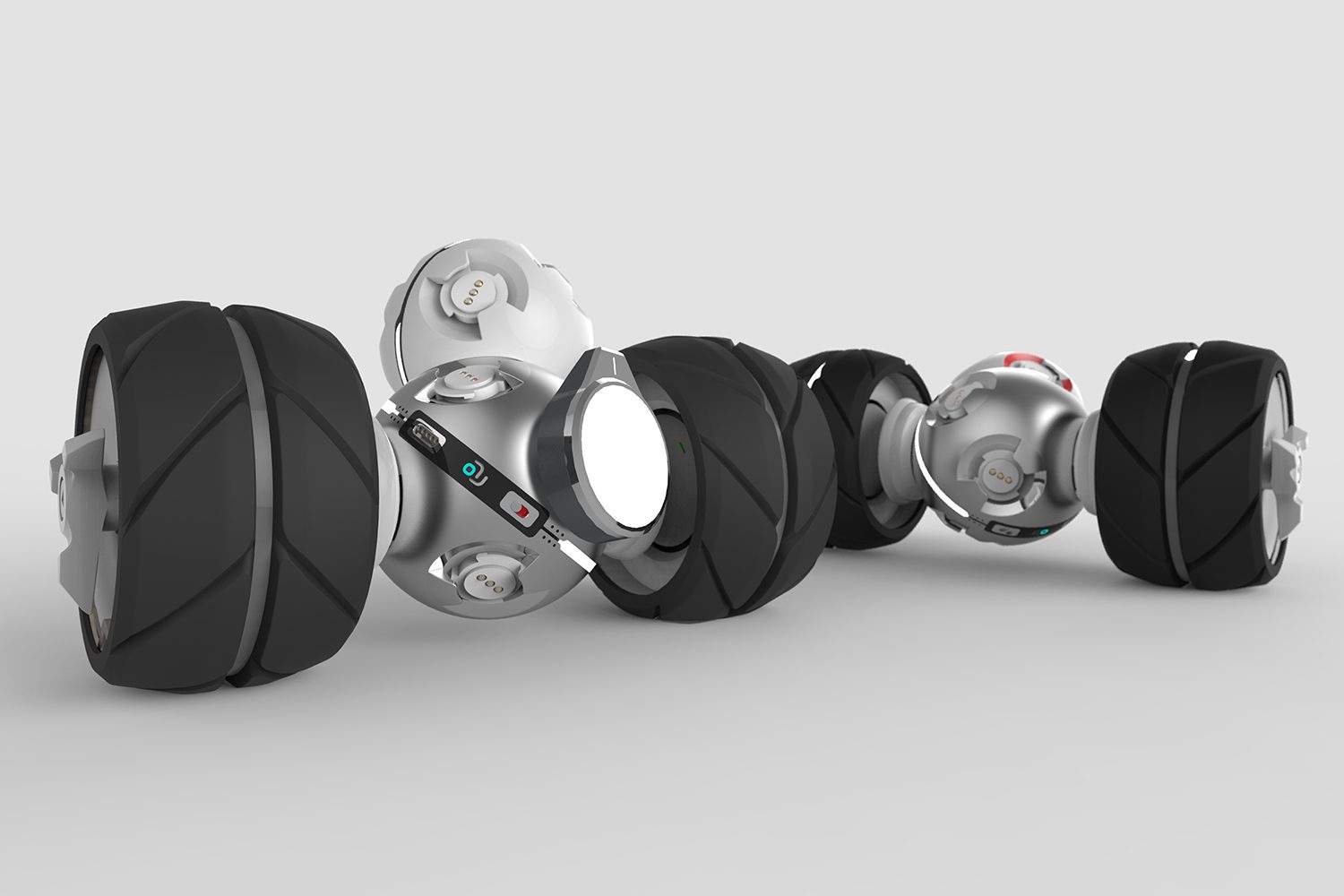 cellrobot 100 robots in one car with 2 wheels