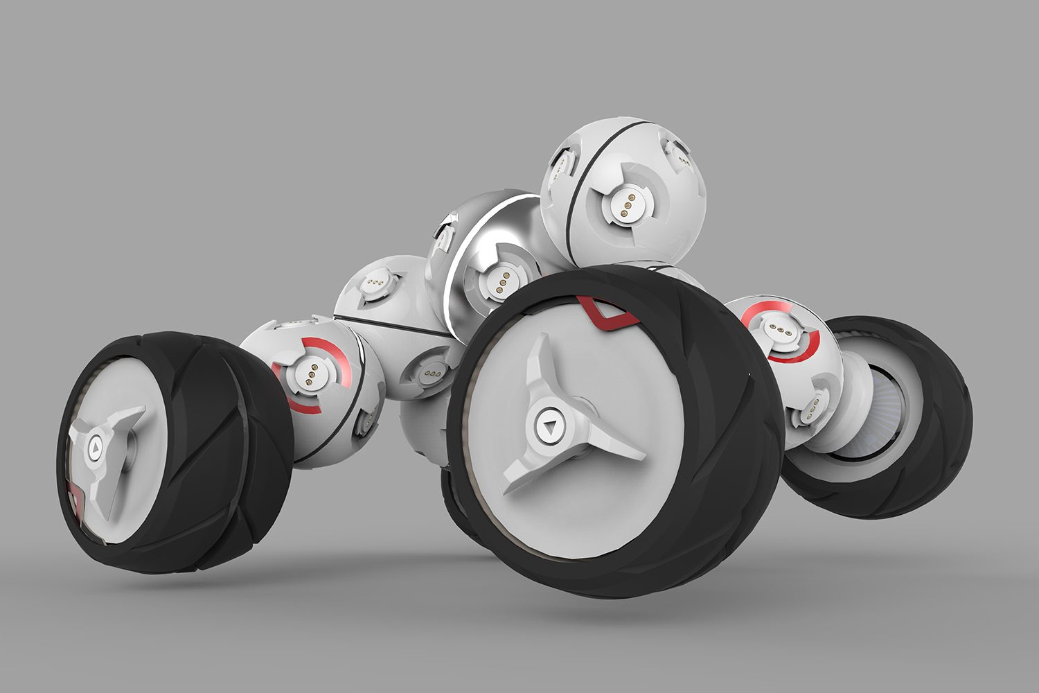 cellrobot 100 robots in one car with four wheels