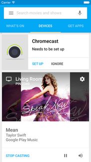 Chromecast iOS app screengrab