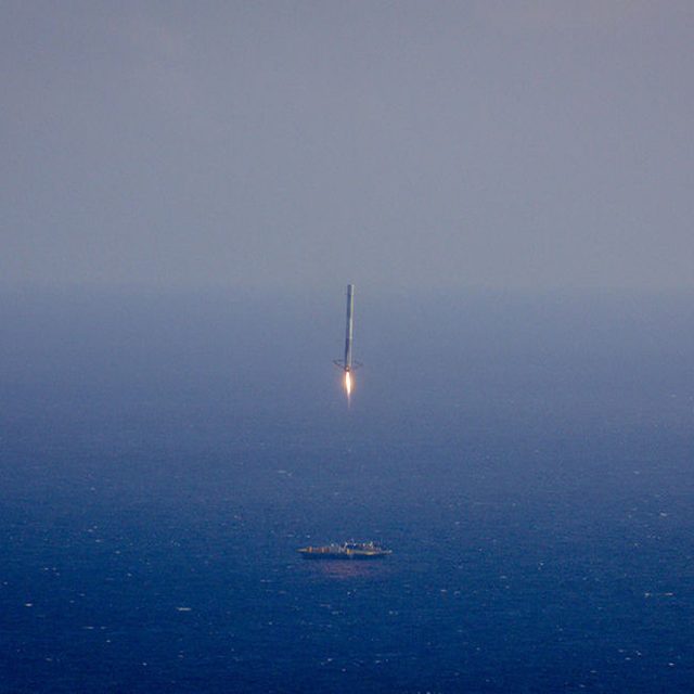 Falcon 9 attempting to land on a drone ship