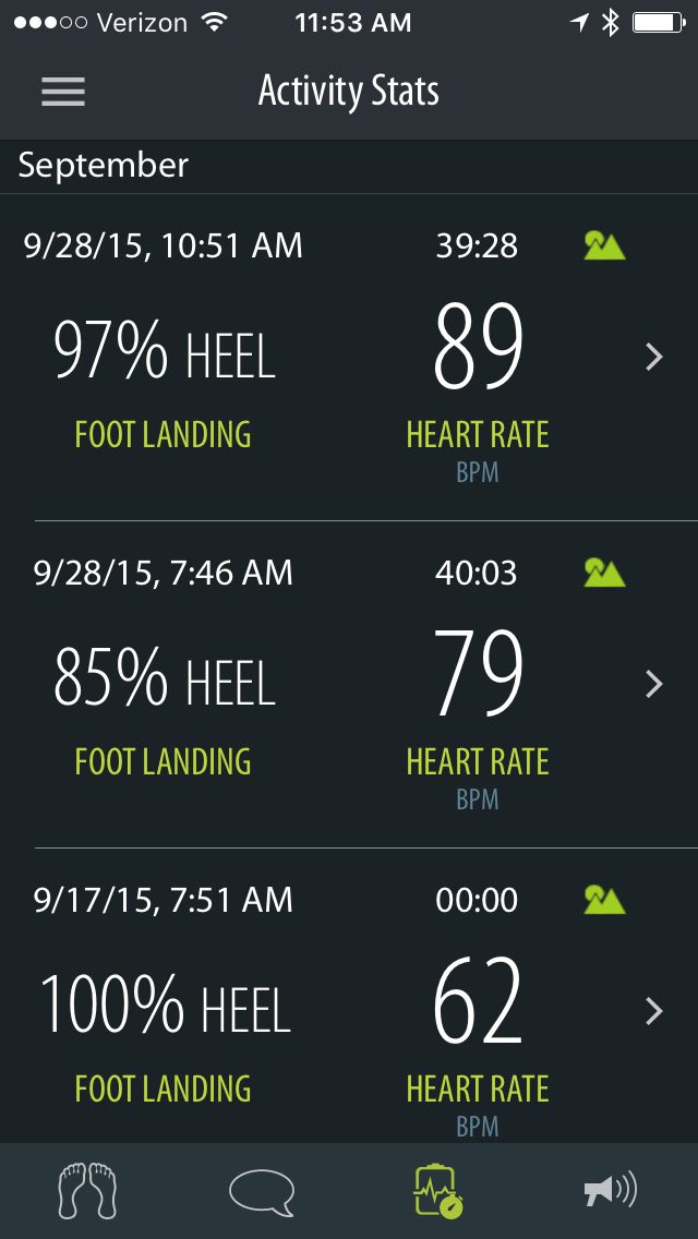 Sensoria Fitness Running System Screenshot