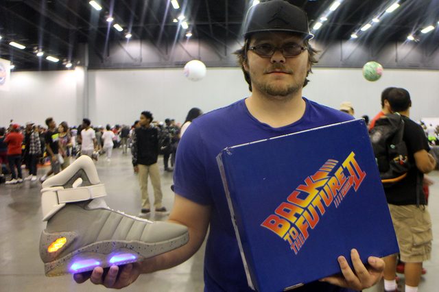 Austin from South Carolina holding a limited edition Back to the Future