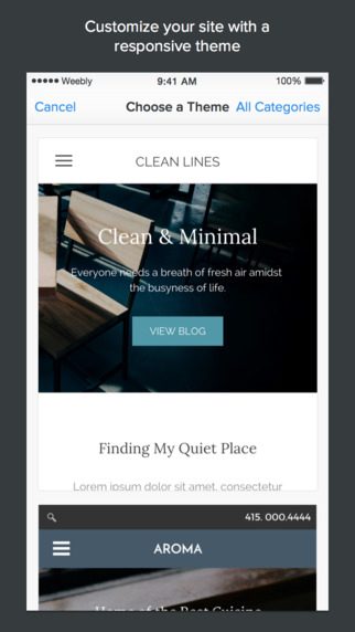 weebly carbon free website builder app screen5