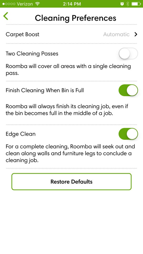 iRobot Roomba 980 Screenshot