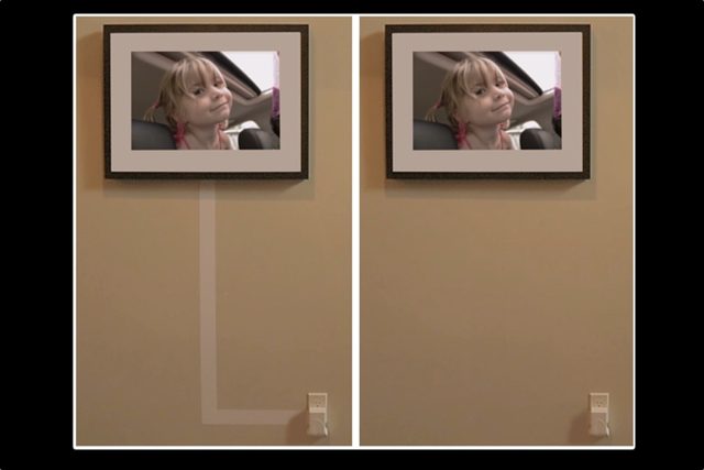 Memento Smart Frame's flat power cable can be painted over to blend in with a wall.