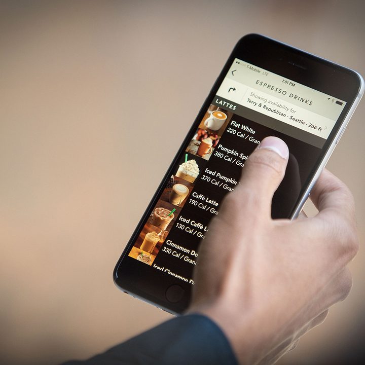 Starbucks mobile order app.