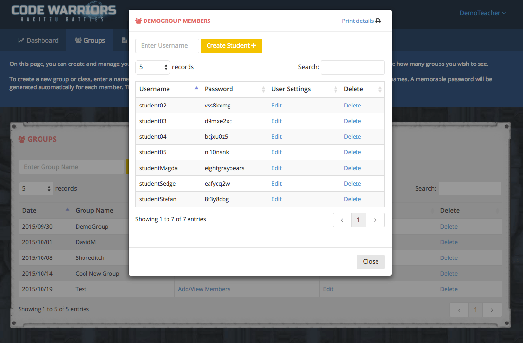 code warriors kids learn javascript dashboard 3