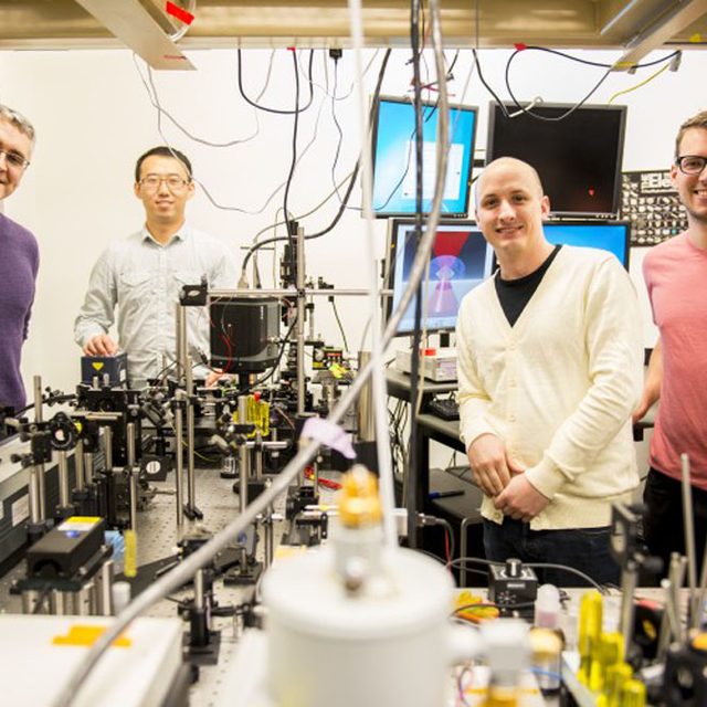 Peter Pauzauskie, Xuezhe Zhou, Bennett Smith, and Matthew Crane of the UW engineering team