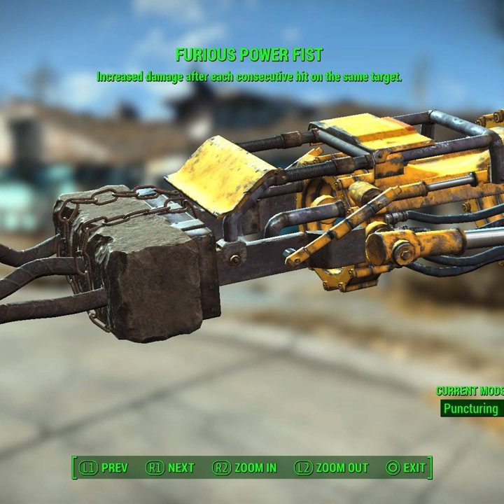 A big yellow power fist weapon.