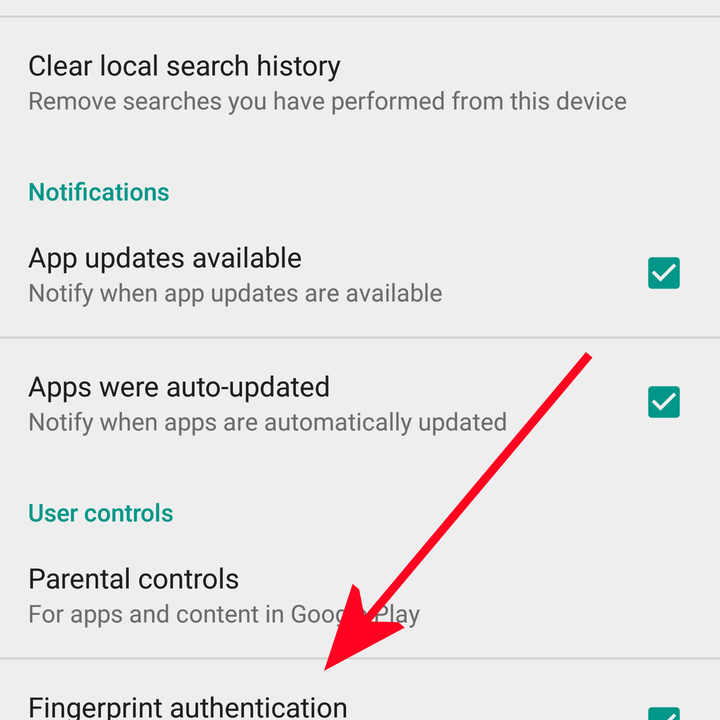 google nexus 6p tips and tricks play store app settings fingerprint authentication screenshot