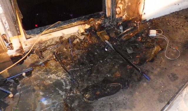 Once a hoverboard, now a pile of ashes.