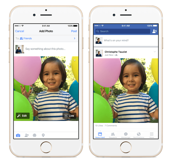 Uploading Live Photos on Facebook is now as easy as tapping a button.
