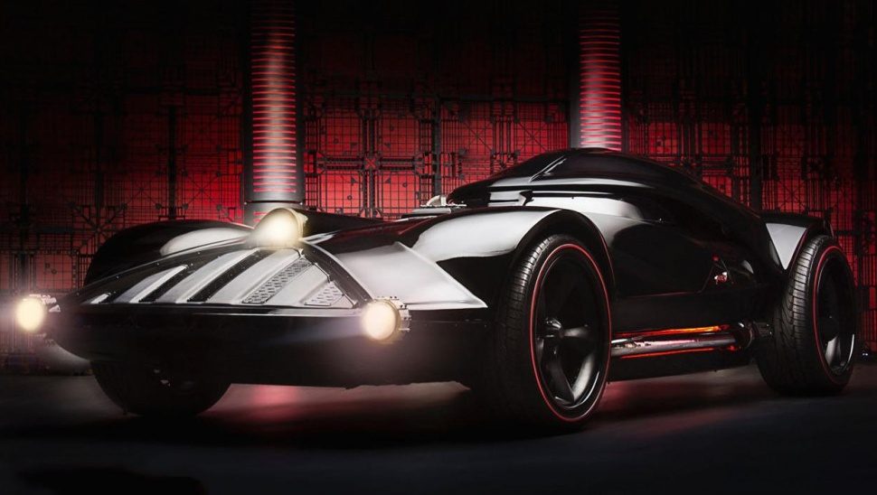 jay leno drives hot wheels darth vader car pictures video