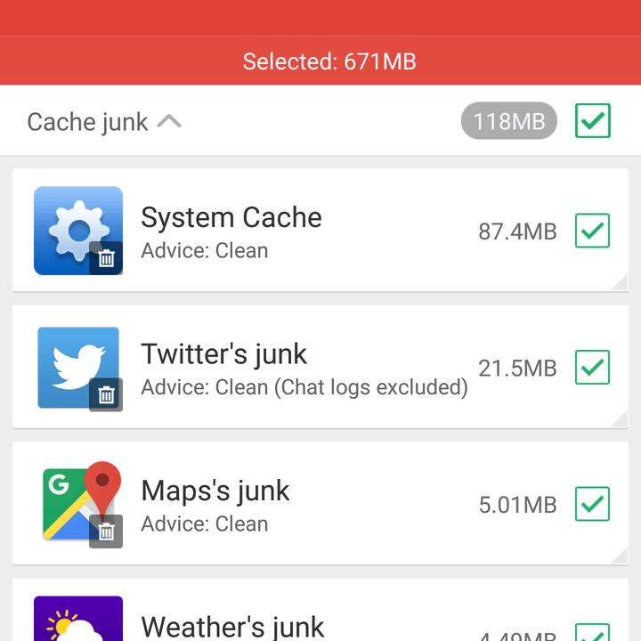 how to use clean master app guide screen junk