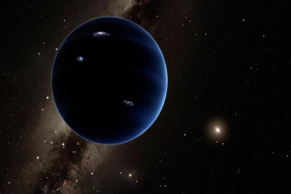 Artist rendition of "Planet Nine" looking towards the Sun