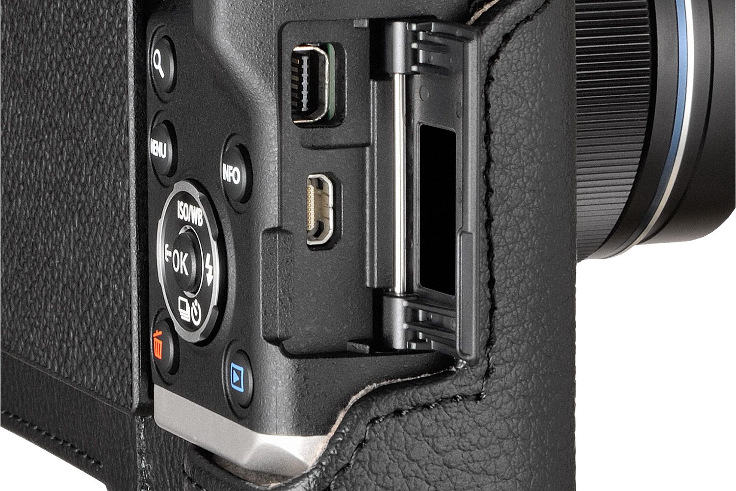 olympus pen f digital cs 47b closeup with slv m12mmf2 blk terminal cover open