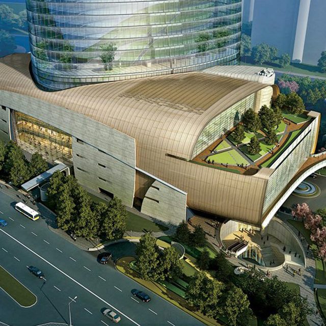 An artist rendition of the Shanghai Tower's entrance