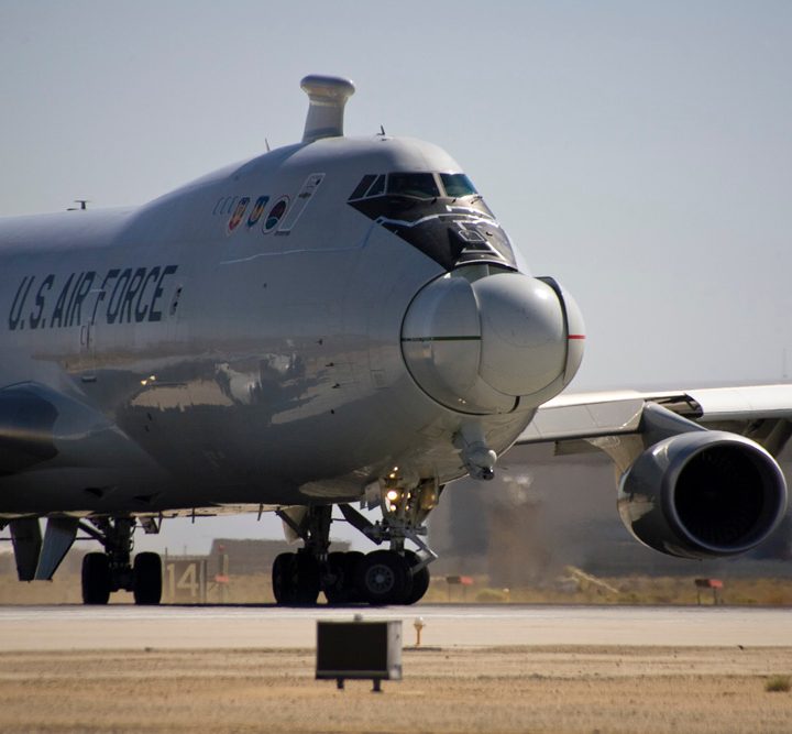 The YAL-1's nose-mounted chemical oxygen iodine laser (COIL)