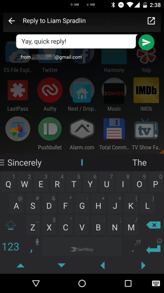google hangouts 7 update quick reply
