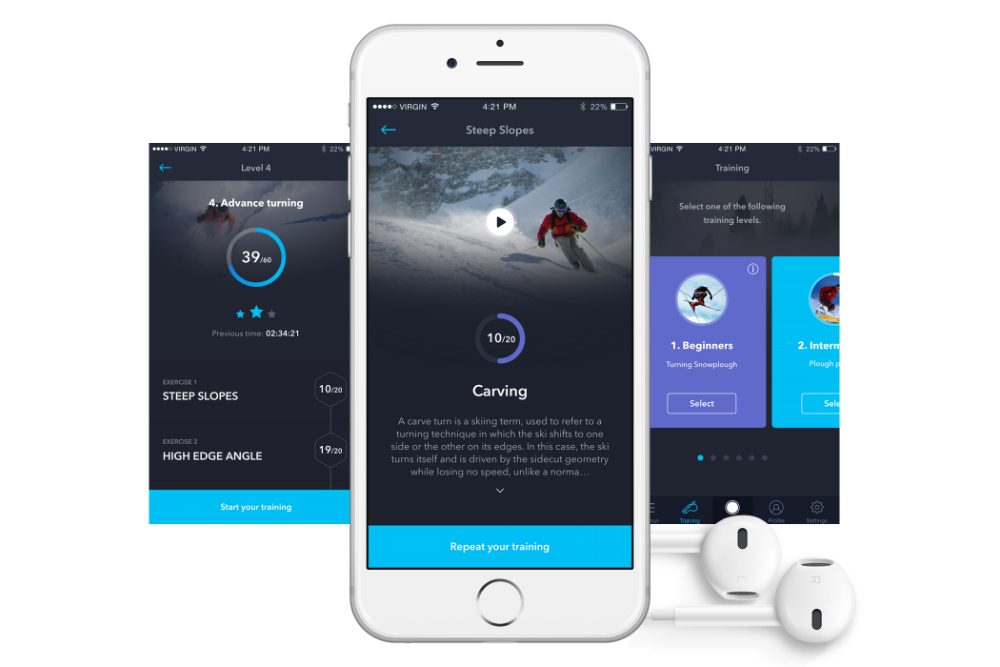 carv ski coach wearable kickstarter news drills