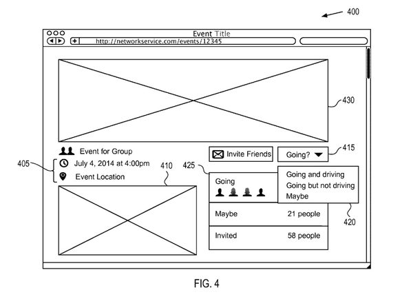 An image from the patent application reveals the inner-workings of the ride-haring feature.