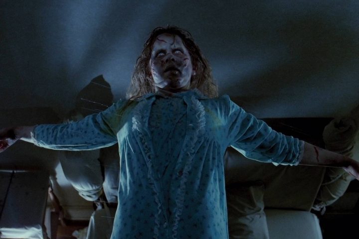 Regan levitating in "The Exorcist" (1973).