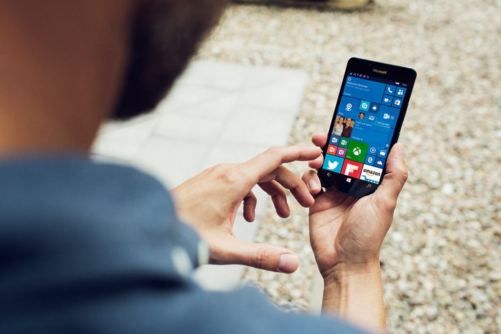 Windows running on a phone.