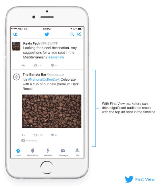 twitter - first view ad unit