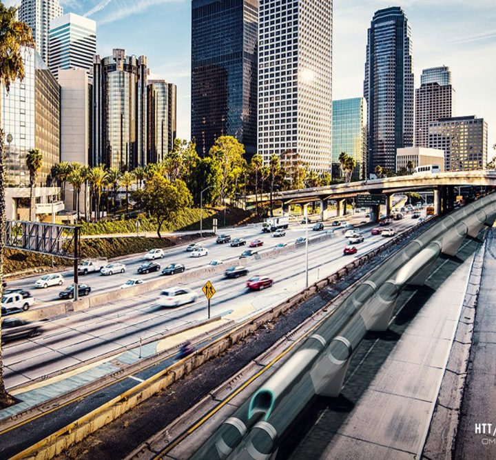 Artist rendition of the Hyperloop system