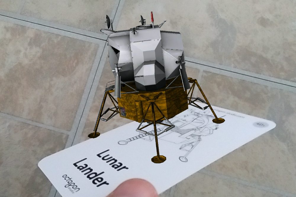 octagon studios augmented reality dinosaur t shirt 4d lunar lander