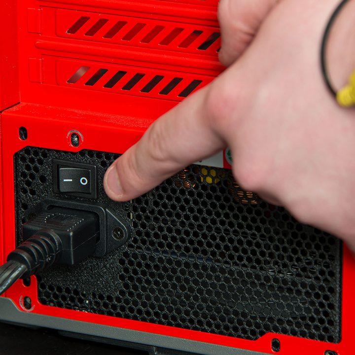 PC power supply power switch.