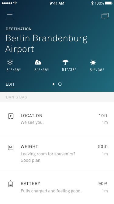 raden smart luggage app screenshot 3