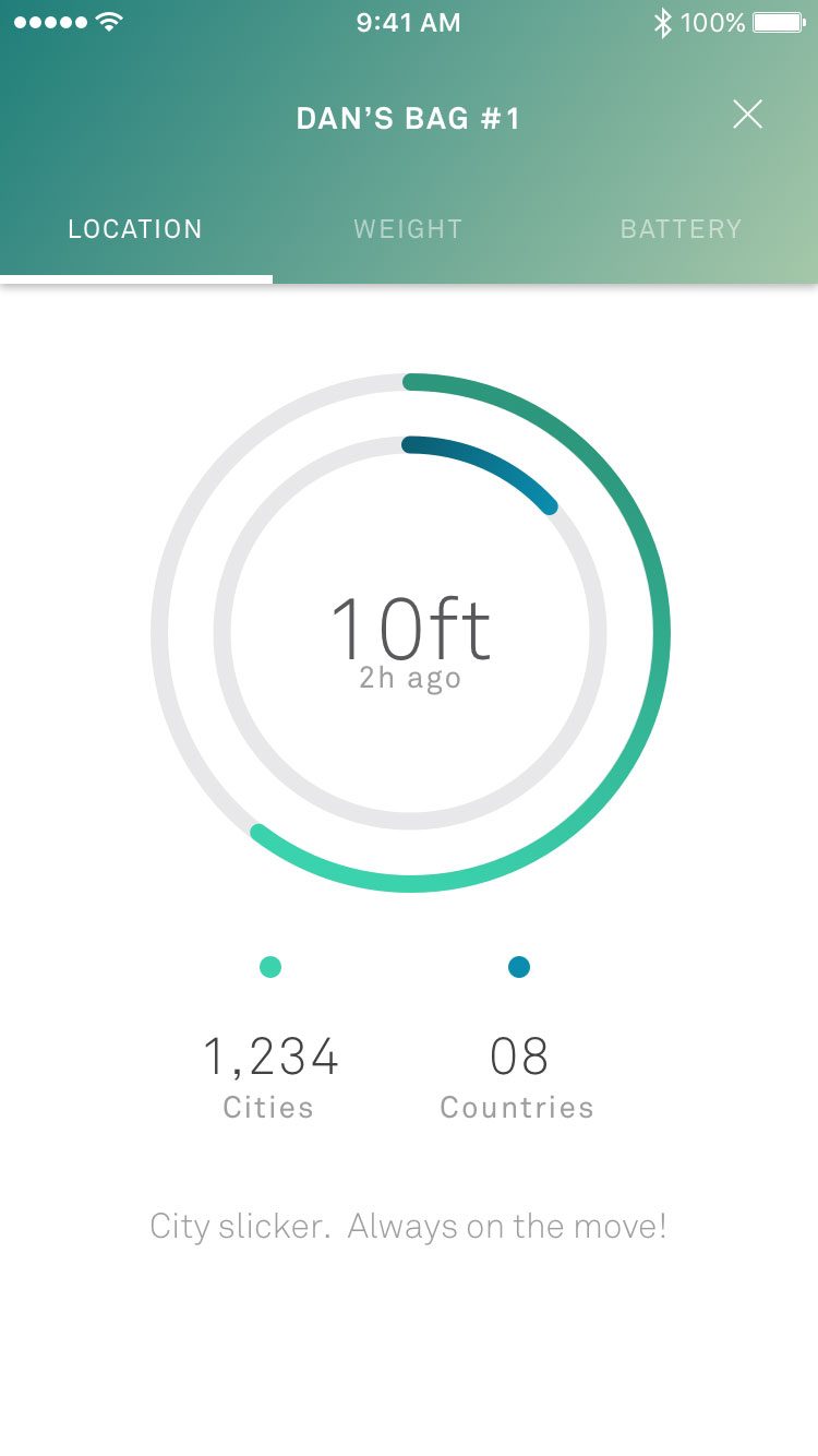 raden smart luggage app screenshot 4