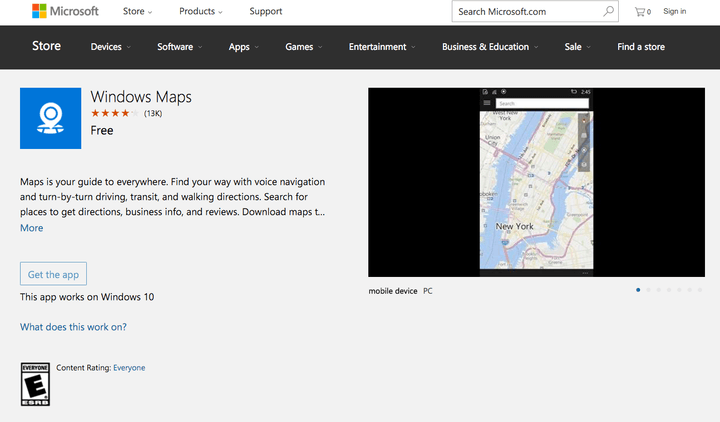Microsoft Maps App