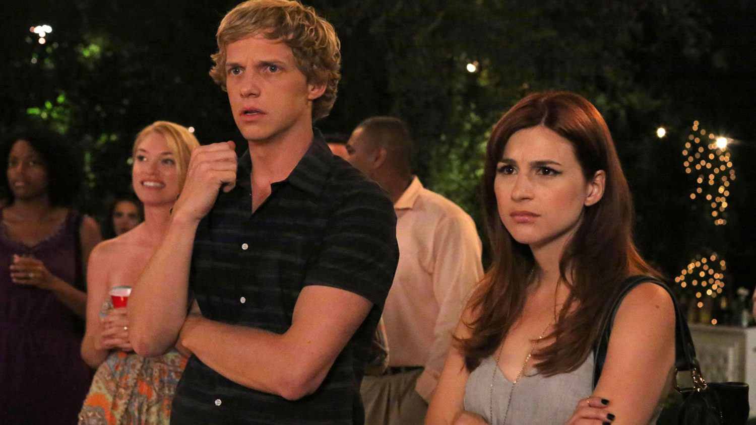 Aya Cash and Chris Geere in You're the Worst.