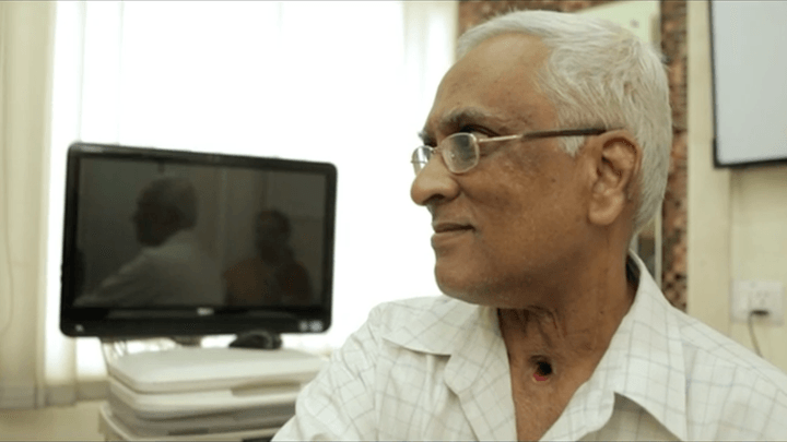 AUM prosthetic voice box device India