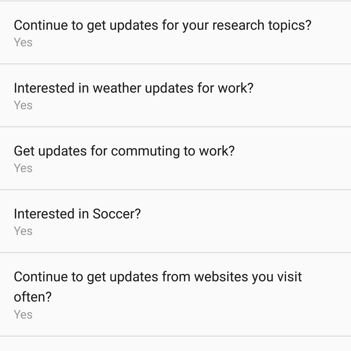 Customize Google Now