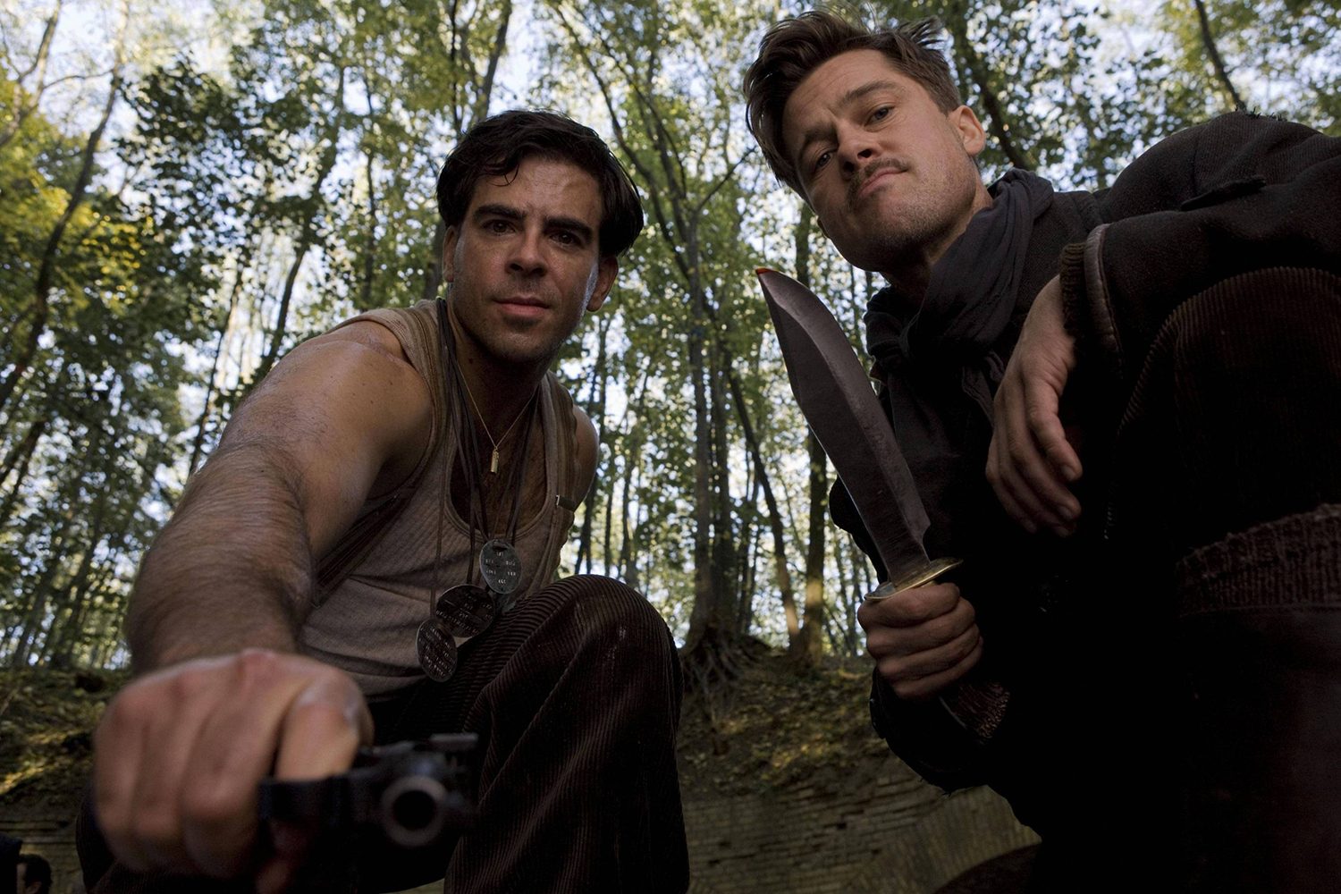 Eli Roth and Brad Bitt in Inglourious Basterds.