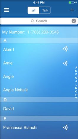 nettalk connect go cell service talk app contact screenshot