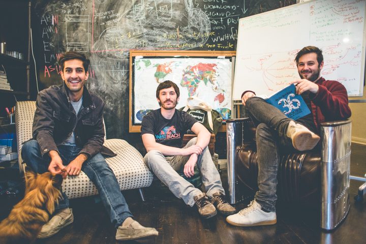 Overnight founder (from left to right) Artia Moghbel, Ethan Kravitz, and Asher Hut. "I immediately saw an unmet need in the market for spontaneous travelers who need last minute accommodations and weren’t able to plan ahead," Hunt says.