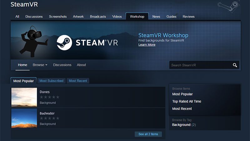 oculus home and steam vr store 3