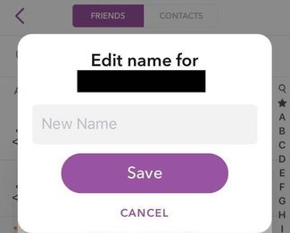 Edit friends name in Snapchat