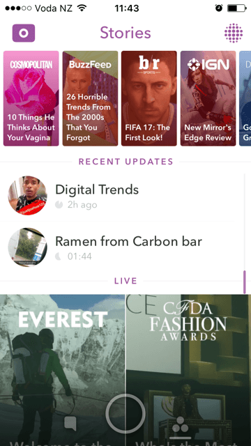 snapchat discover redesign 2