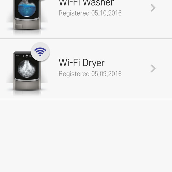 LG WM5000HVA Washer app