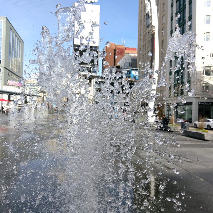 Splashing water
