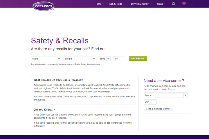 car recall find out info