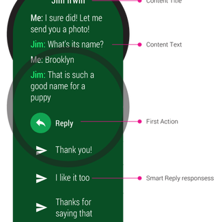 Android Wear 2.0 messaging